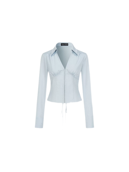 Cutout Tie Waist Shirt