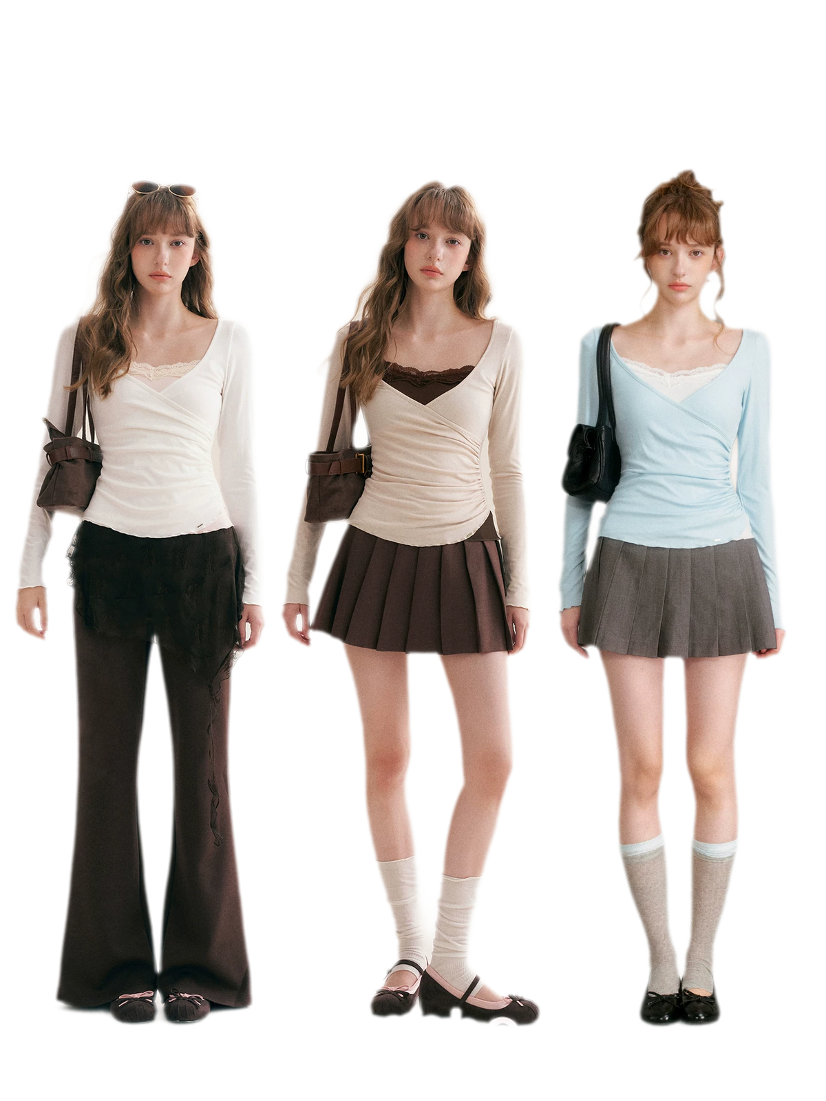 Lace Crossover Slim T-Shirt