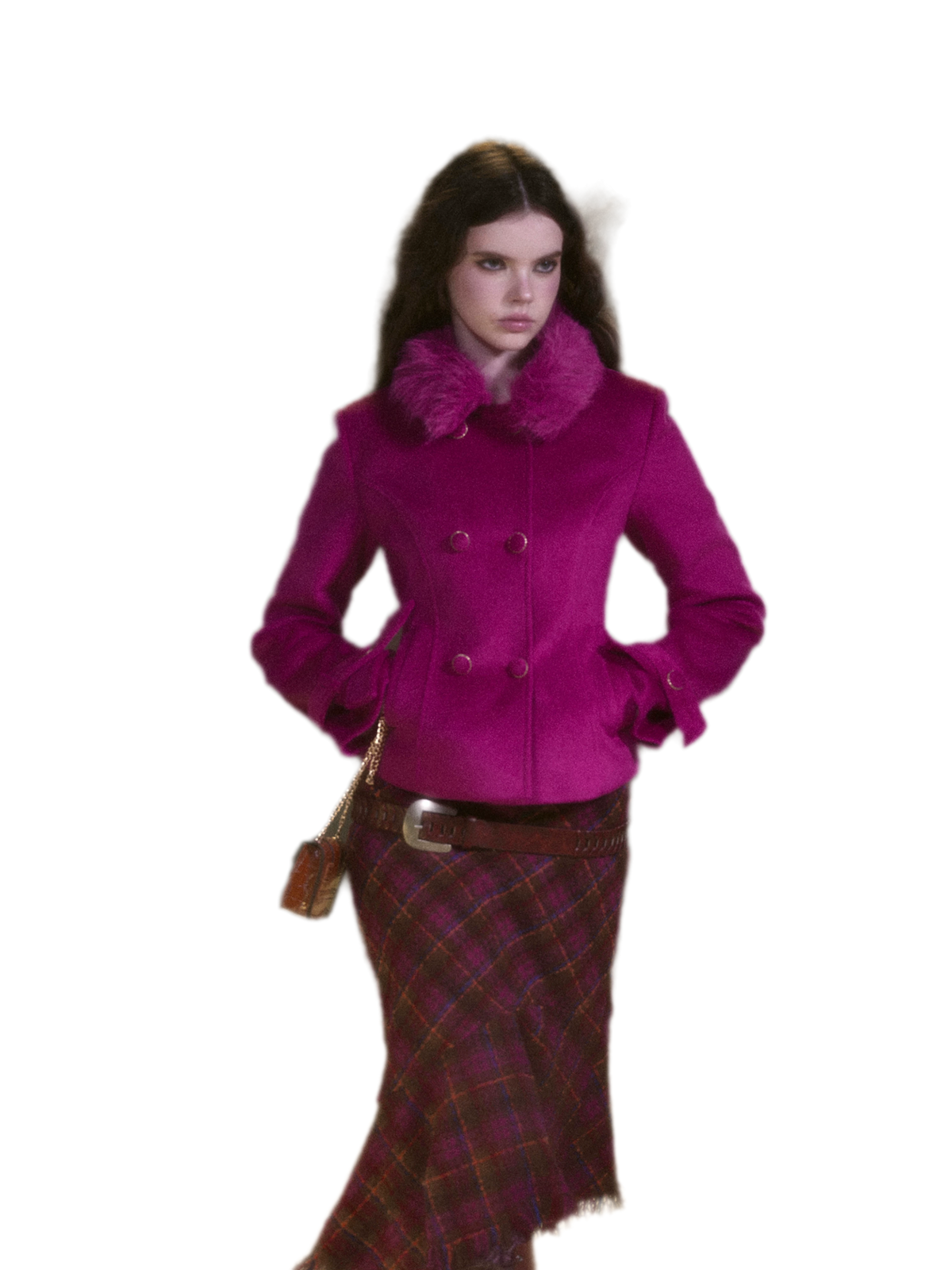 Wool Fitted Jacket Skirt Set