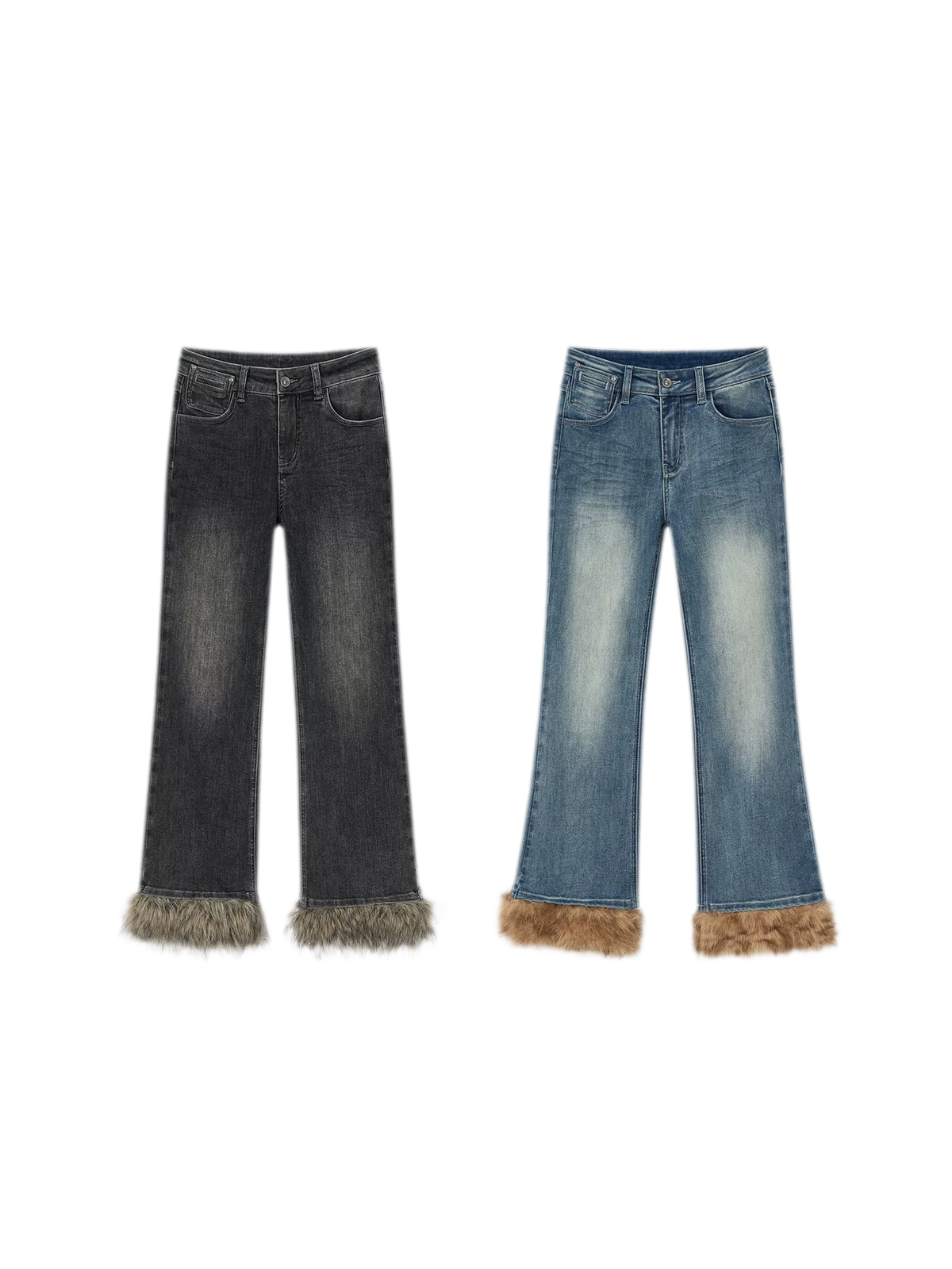 Vintage Washed Cropped Flare Jeans