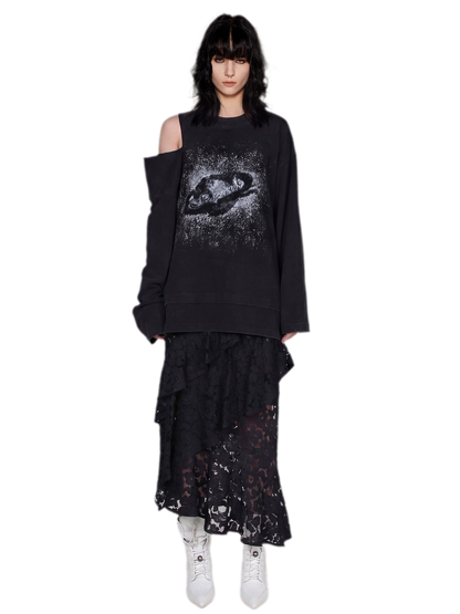 Wax-Dyed Cutout Graphic T-Shirt