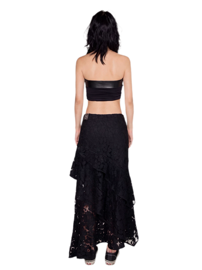 Spray-Dyed Lace Asymmetric Skirt