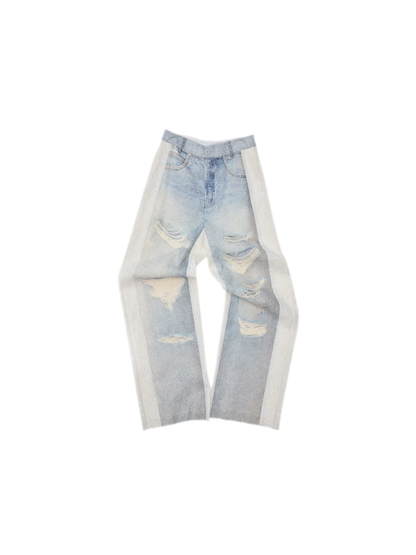 Washed Lace Straight Pants