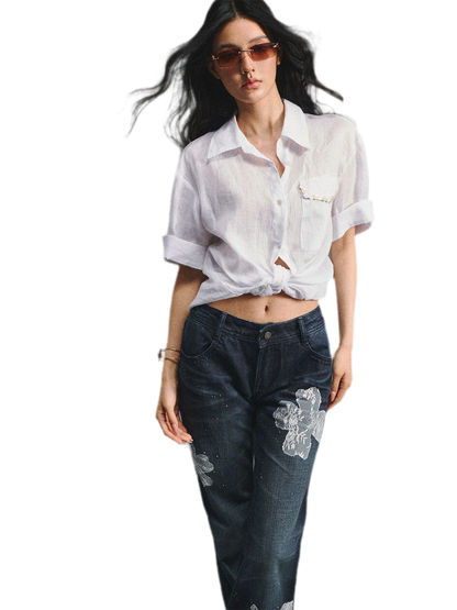 Linen Relaxed Cuff Shirt