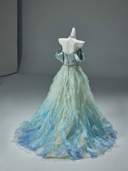 Beaded Gradient Ball Gown