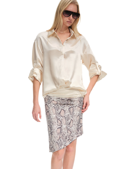 Vintage kokerrok met slangenprint