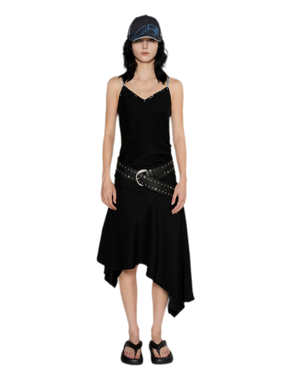 Acetate Asymmetric Slip Dress