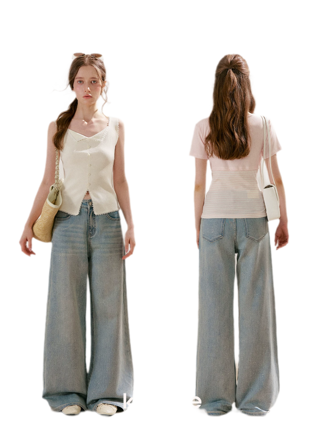 Sparkling Galaxy Wide-Leg Jeans