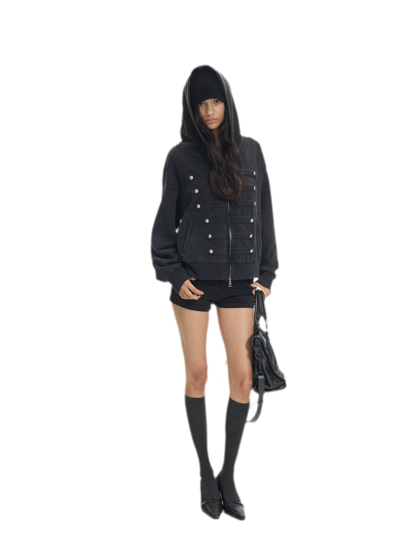 Washed Napoleon Hooded Jacket