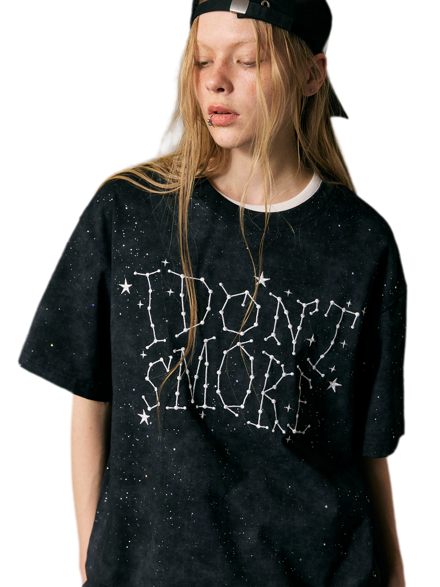 Starry Glitter Oversized T-Shirt