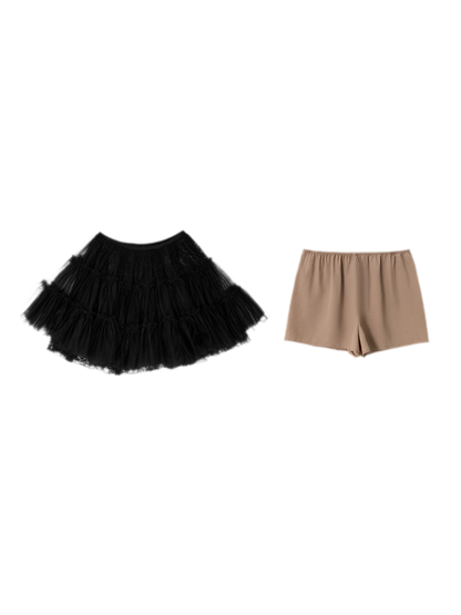 Lace Tulle Layered Skirt