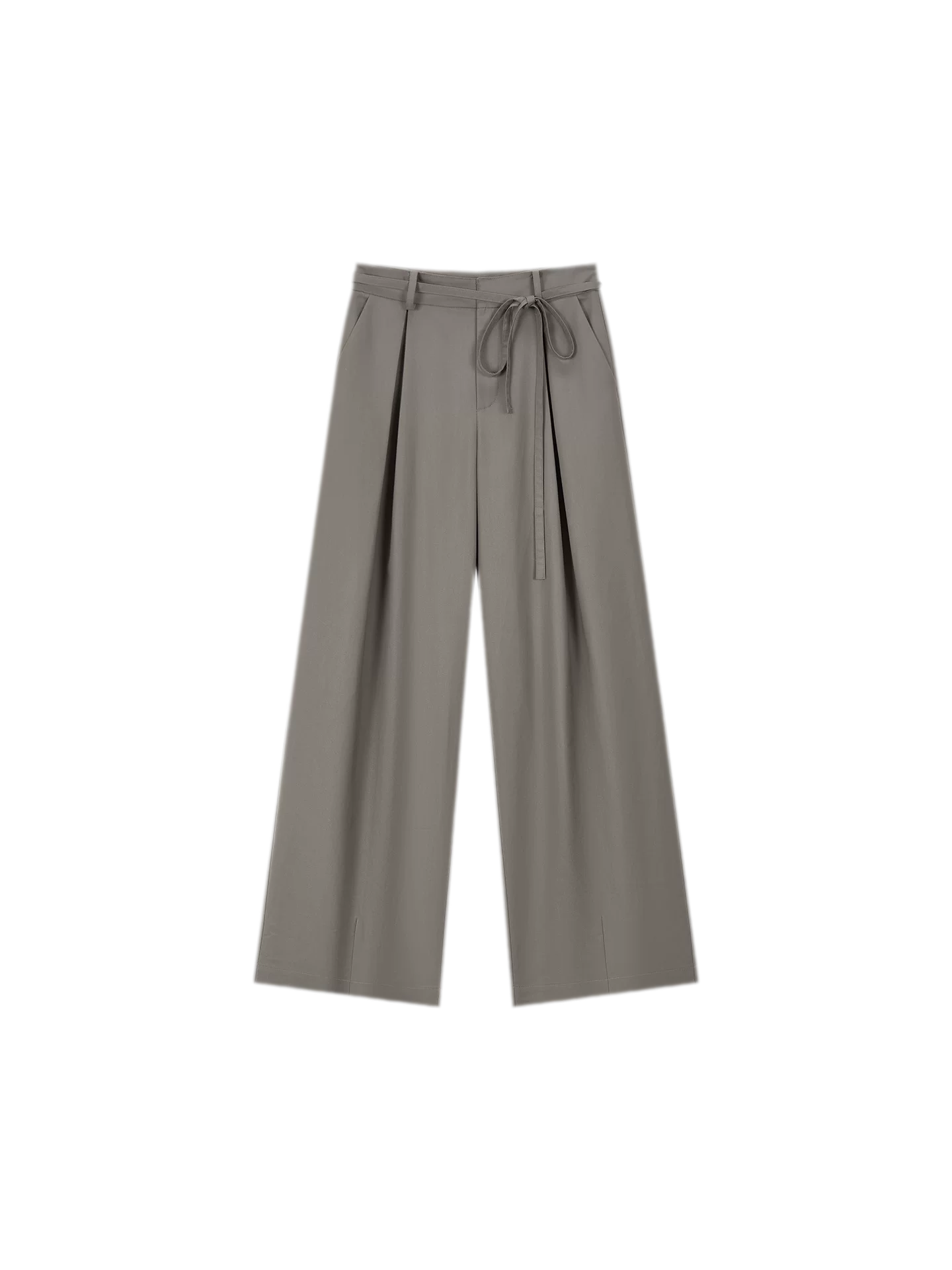 Bow Pleat Wide-Leg Pants