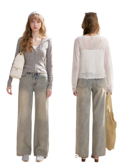 Rhinestone Logo Jeans