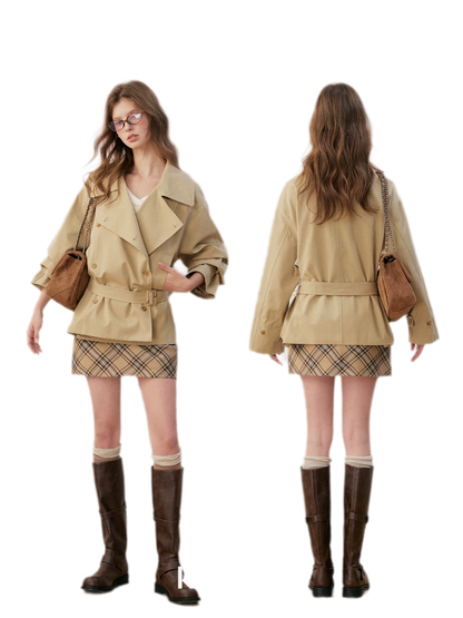 Áo trench cotton hai hàng khuy