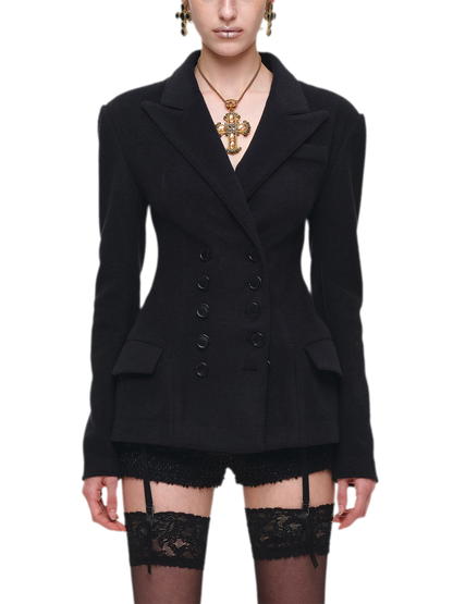 Wool Blend Tailored Blazer