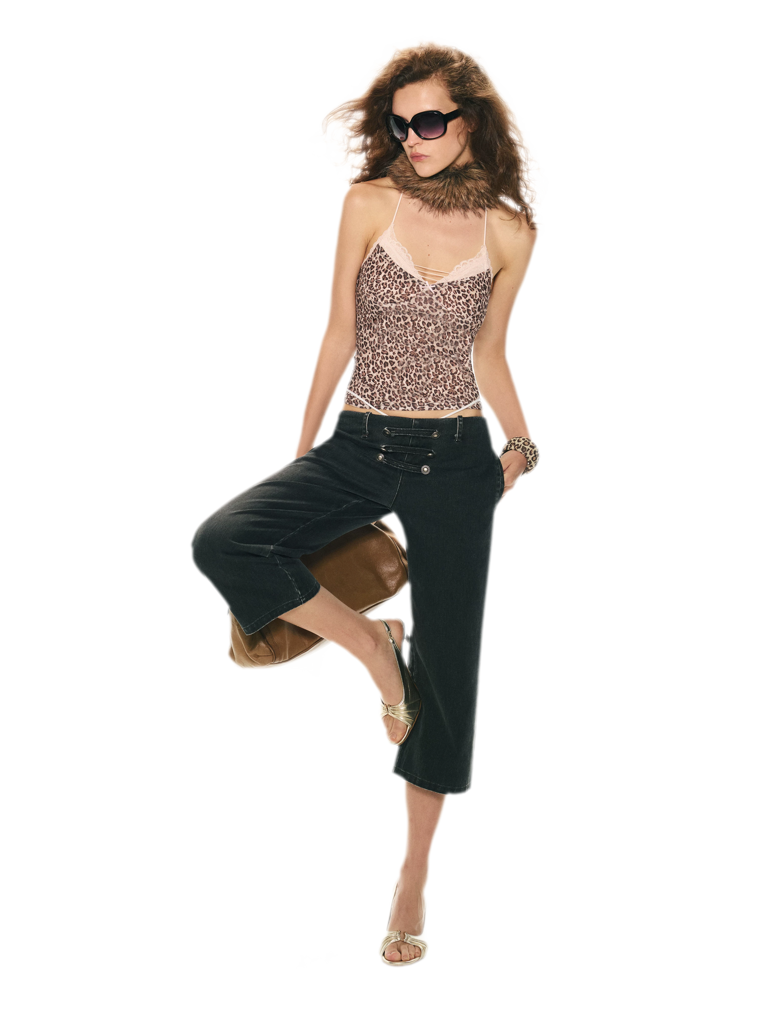 Retro Leopard Print Lace Camisole