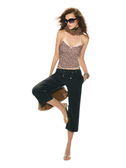 Retro Leopard Print Lace Camisole