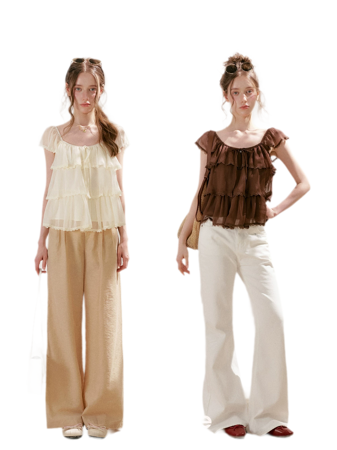Tiered Ruffle Chiffon Blouse