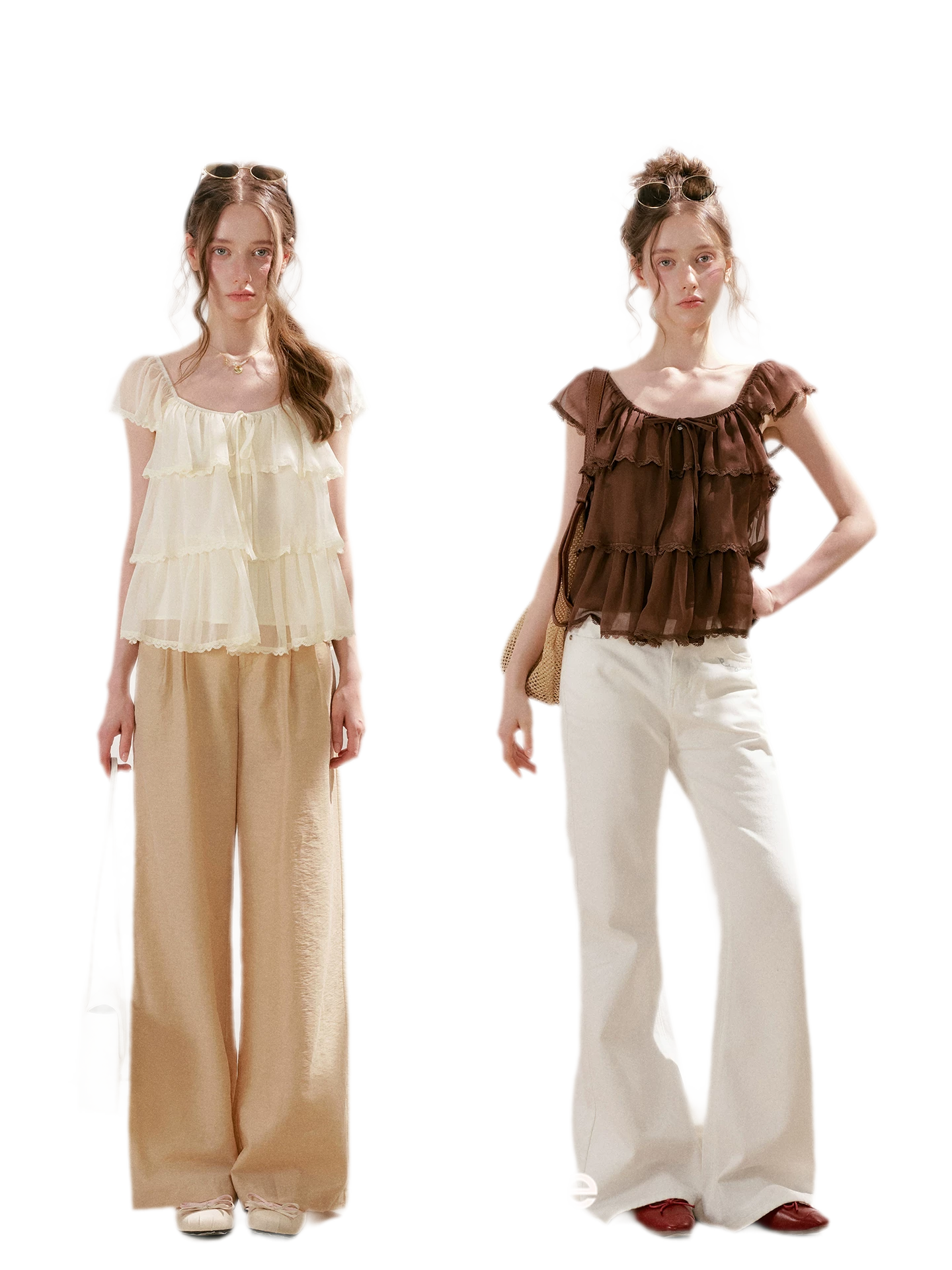 Tiered Ruffle Chiffon Blouse