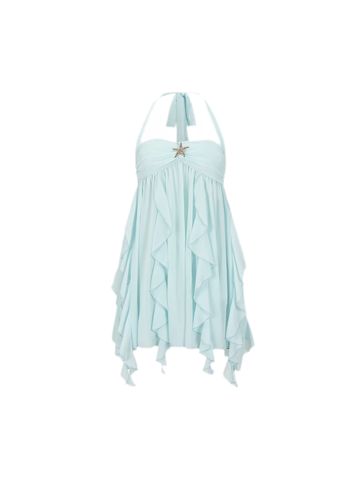 Starfish Ruffle Halter Dress