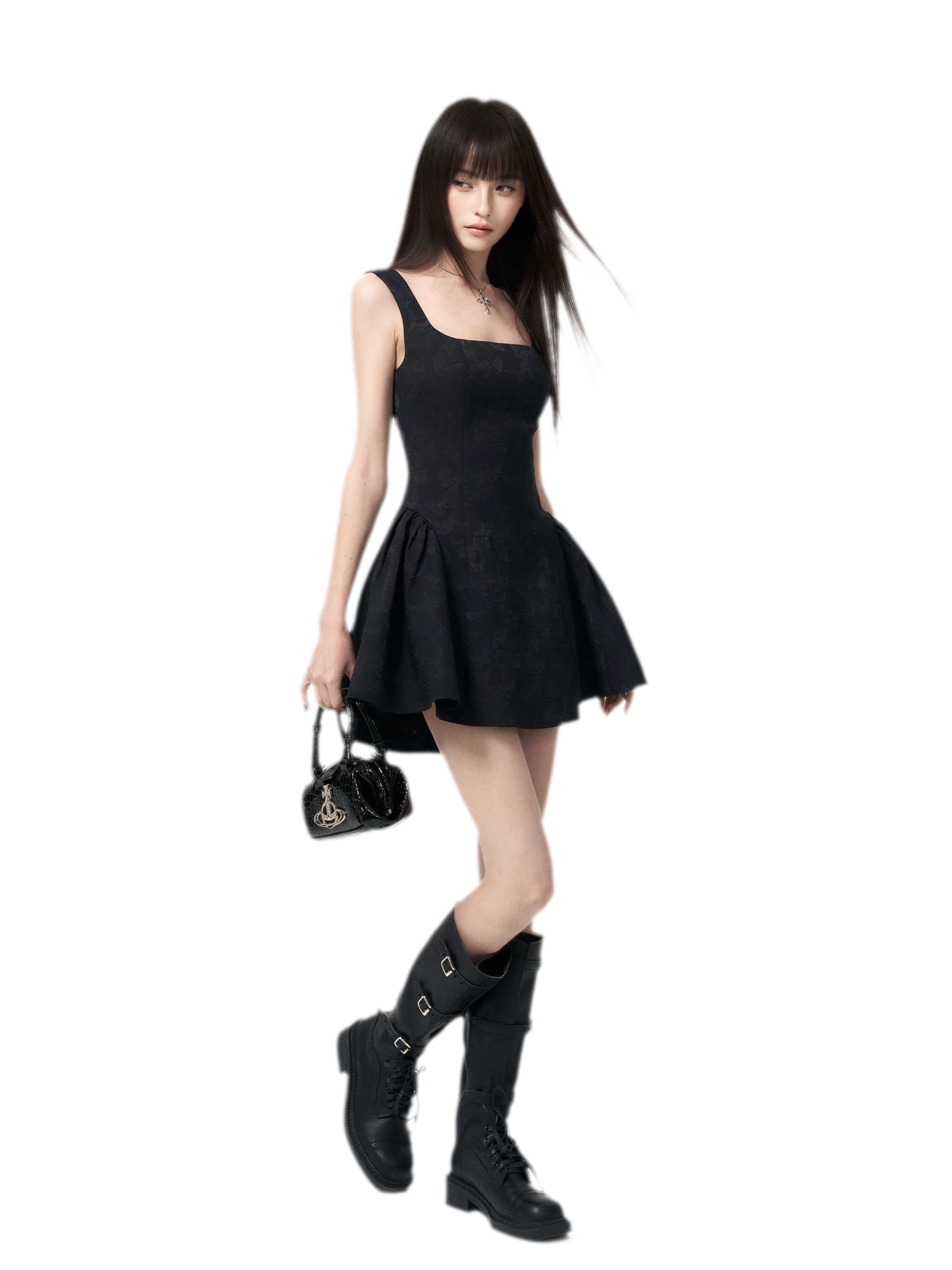 Jacquard Puff Mini Dress