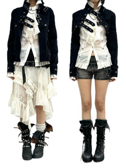 Detachable Washed Short Jacket