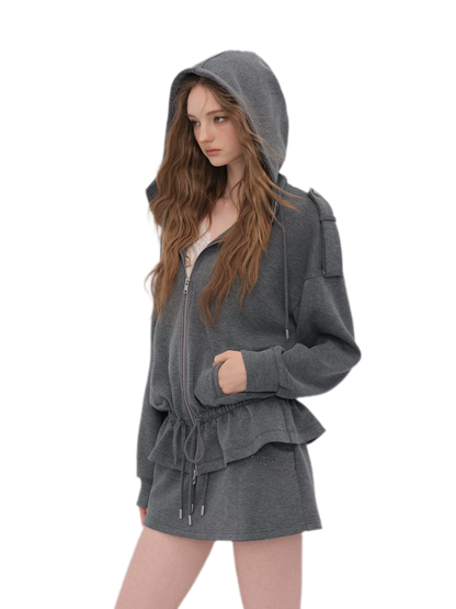 Air-Layer Hooded Skirt Set