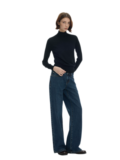 Ribbed Slim-Fit Turtleneck Knit