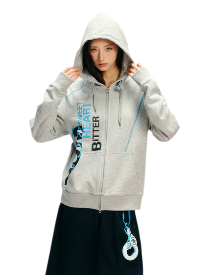 Contrast Stitch Fitted Hooded Sweatshirt