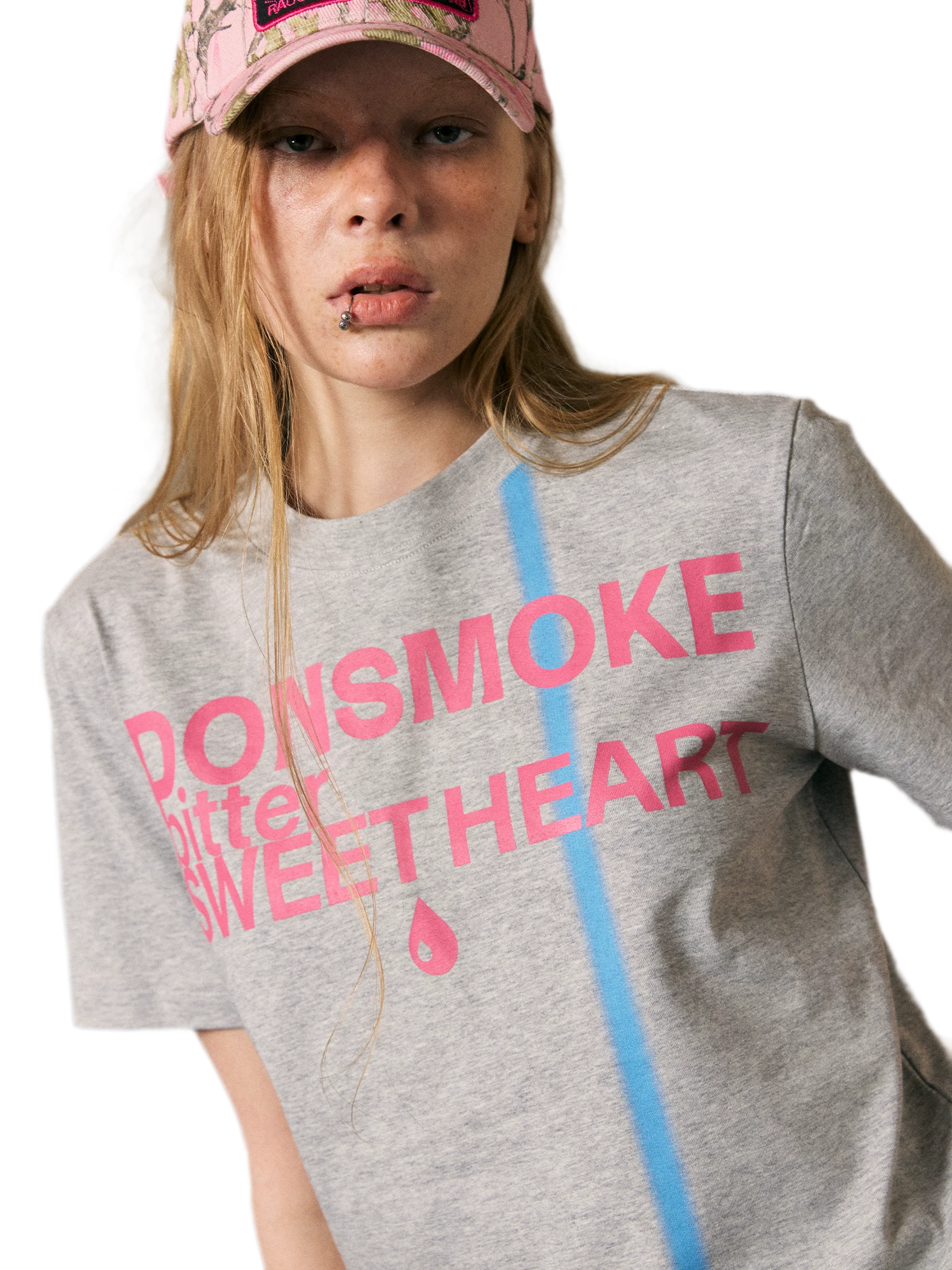 Striped Slogan T-shirt
