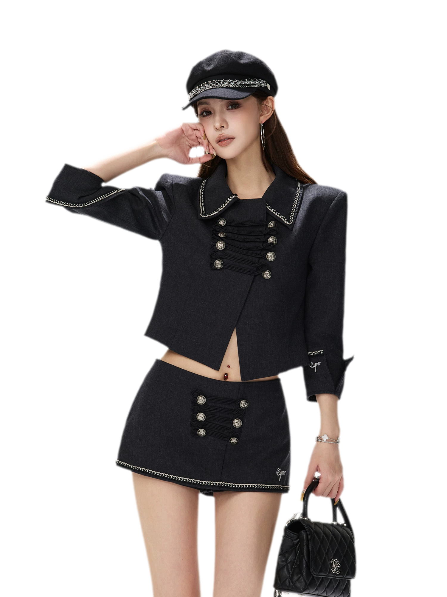 Corded Napoleonic Jacket Skirt Set