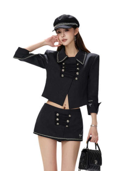Corded Napoleonic Jacket Skirt Set