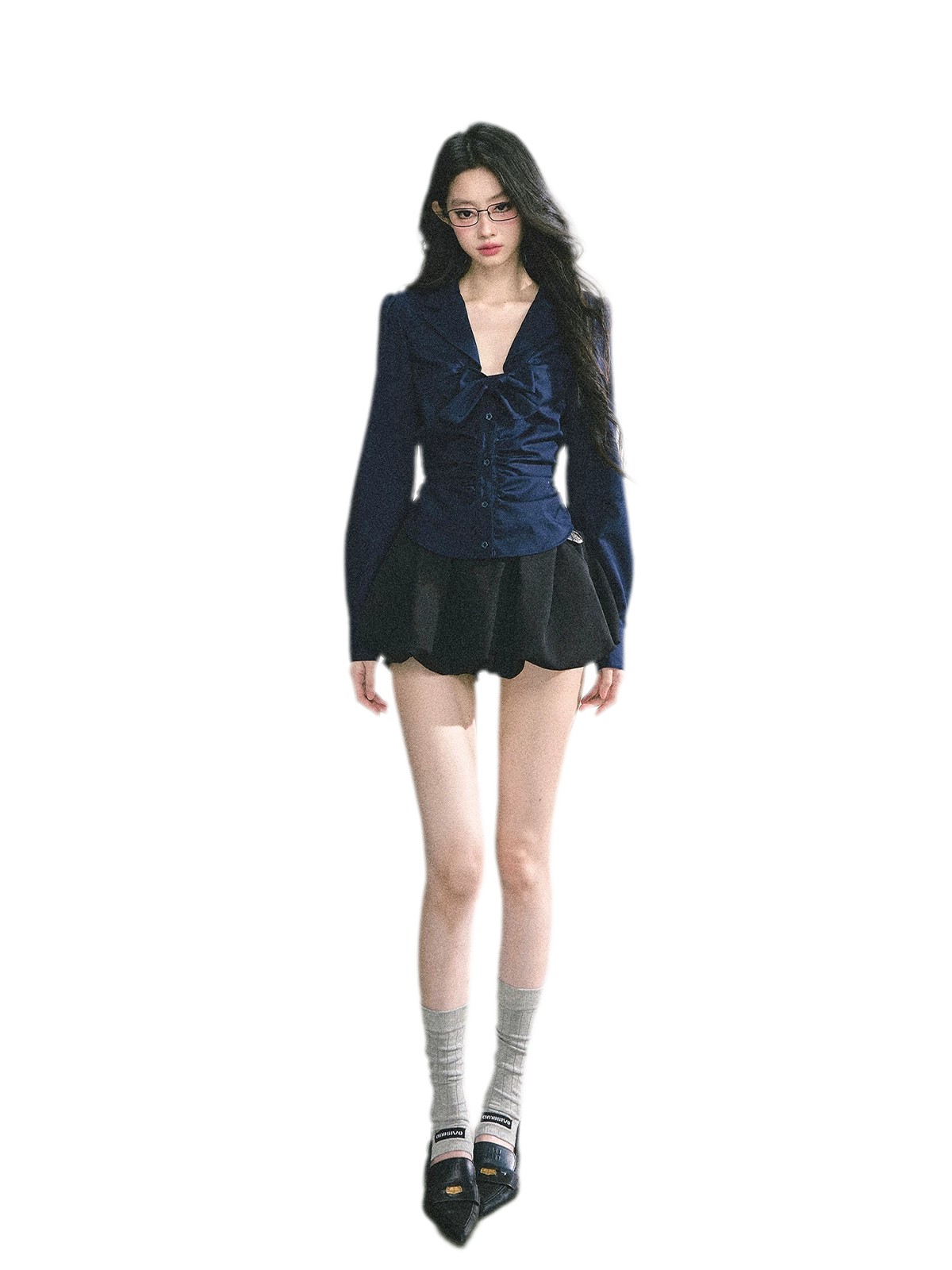 Camisa corta con pajarita