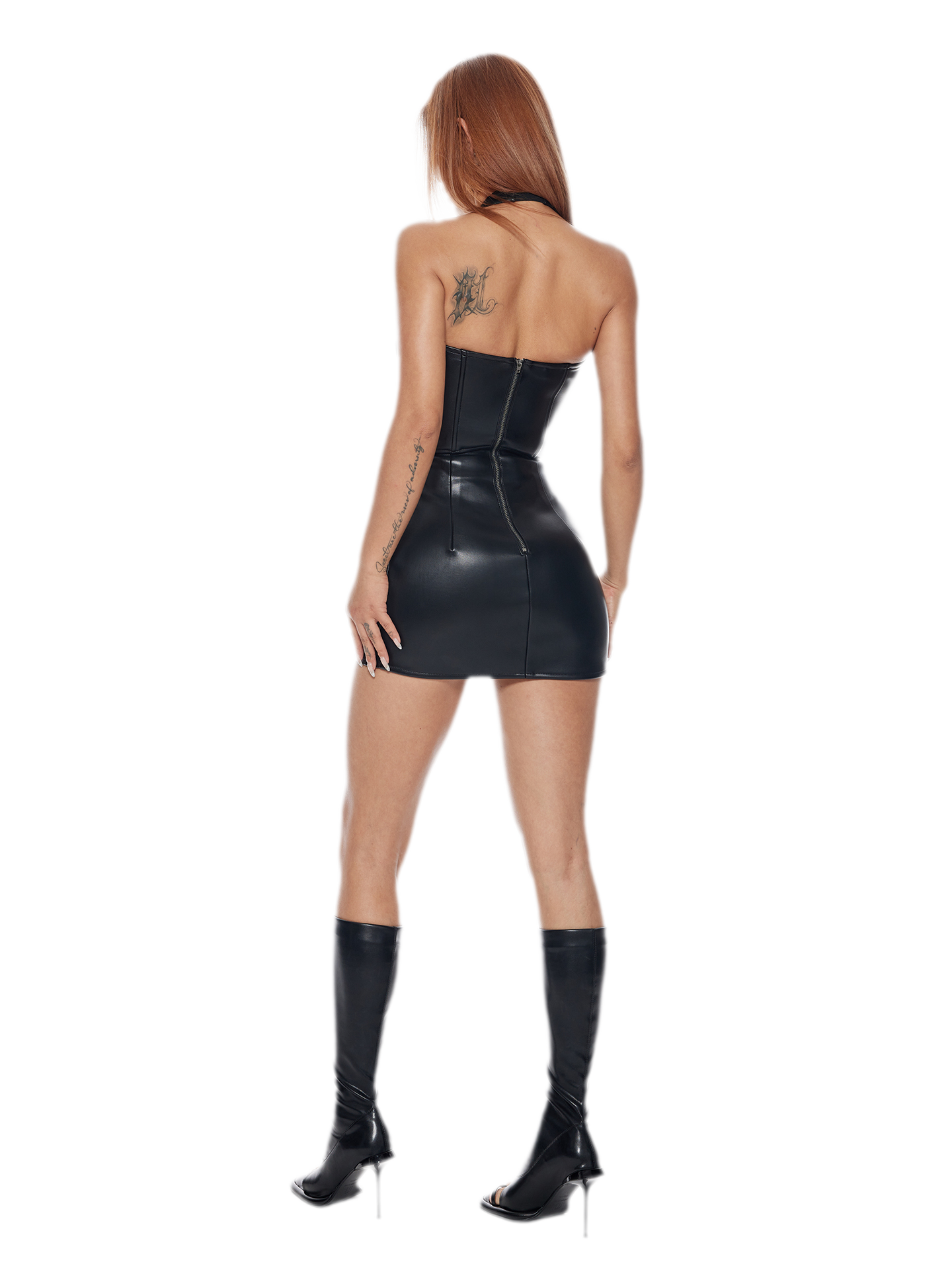Lace-Up Bodycon Mini Dress
