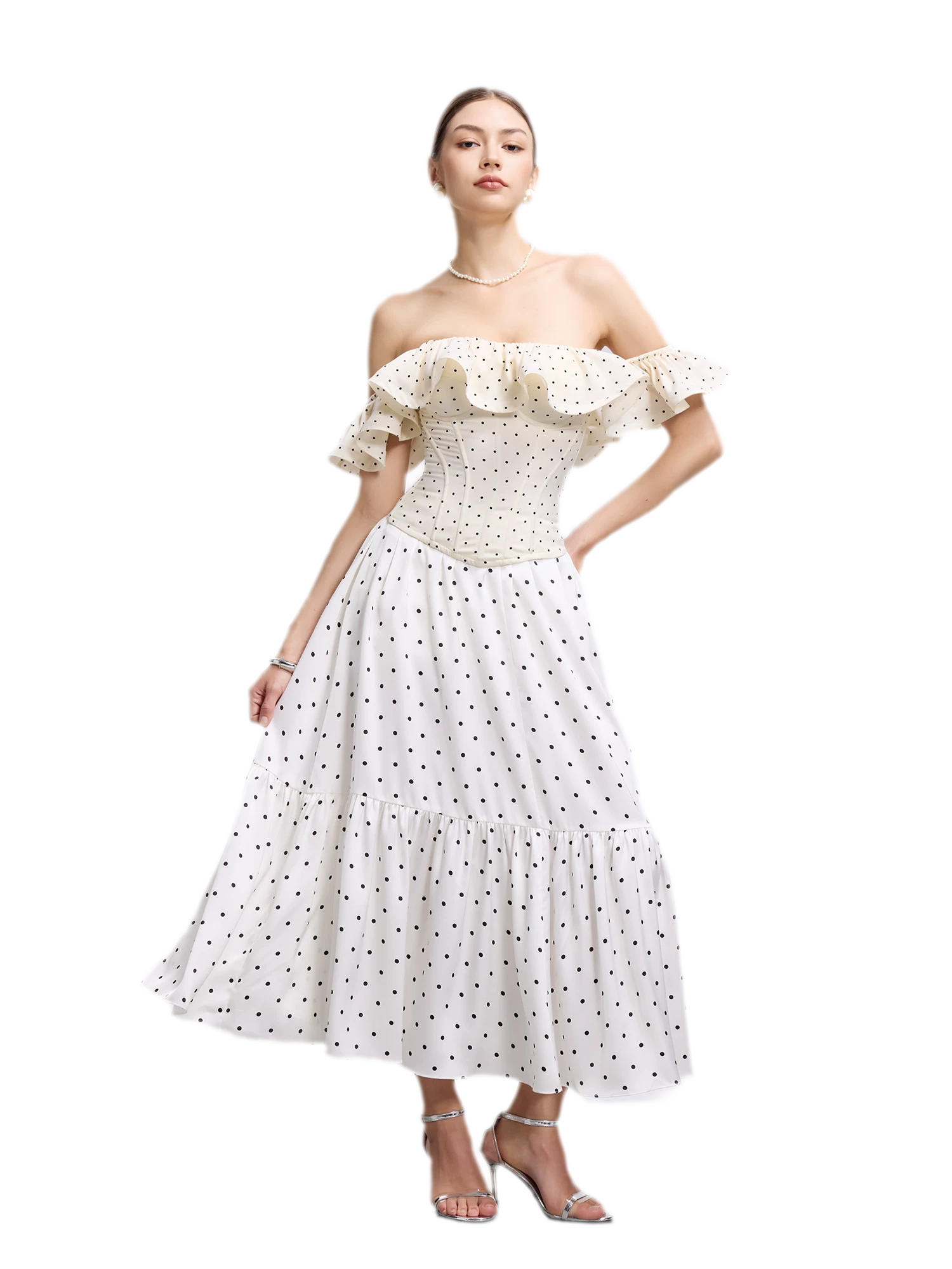 Polka Dot Ruffle Corset