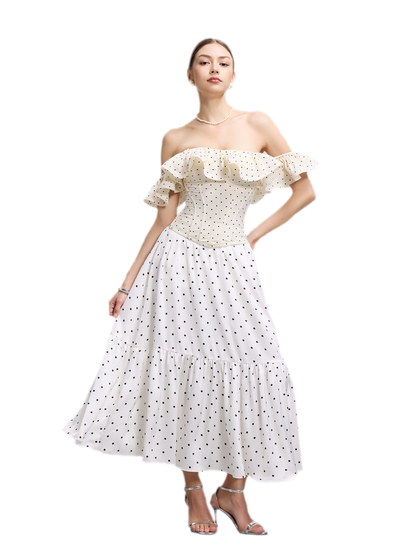 Polka Dot Ruffle Corset