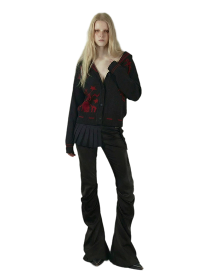 Punk Sailor Collar Knit Cardigan