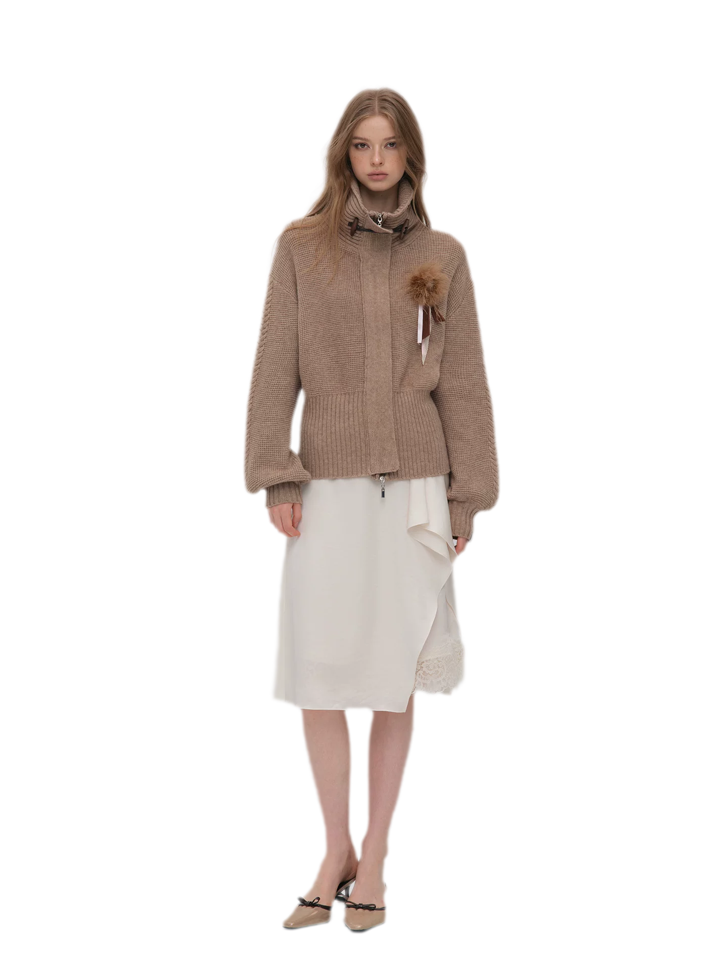 Silky Draped A-Line Skirt