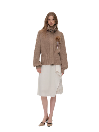 Silky Draped A-Line Skirt