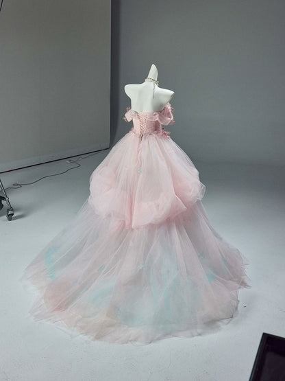 Abito da ballo principesco in tulle floreale