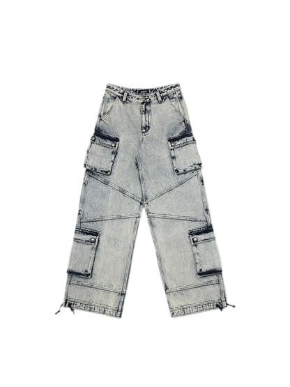 Retro Workwear Wide-Leg Pants