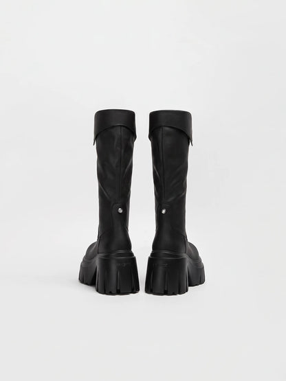Smooth Wrap Strap Knee Boots