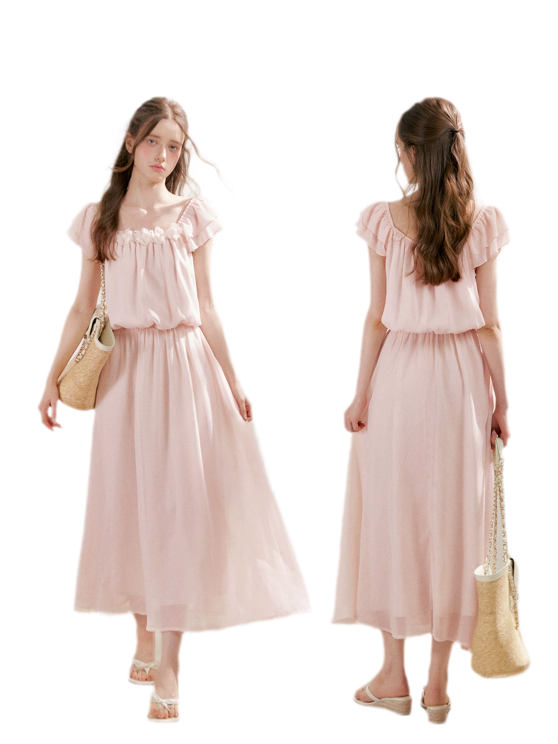 Flower Appliqué Dress