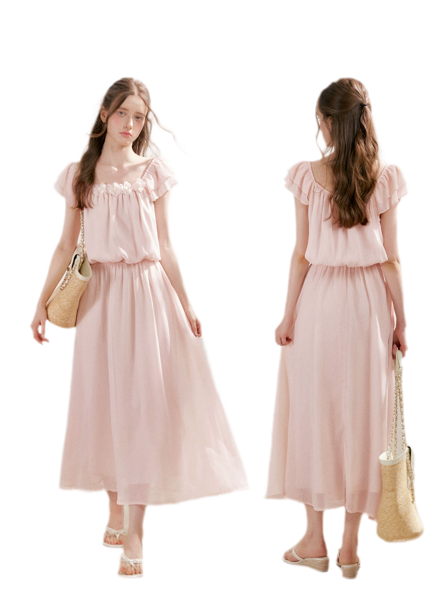 Flower Appliqué Dress
