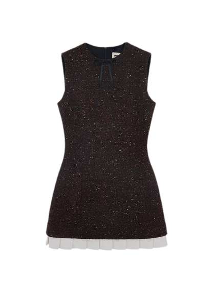 Elegant Pleated Hem Sleeveless Dress