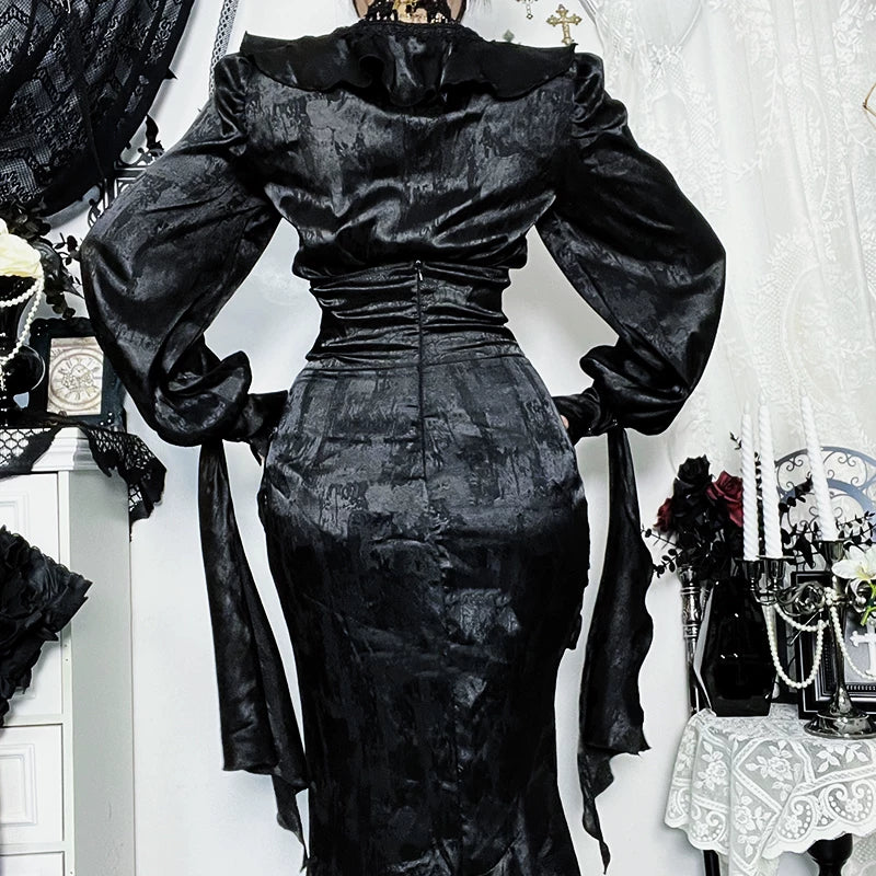 Ensemble jupe sirène gothique en jacquard