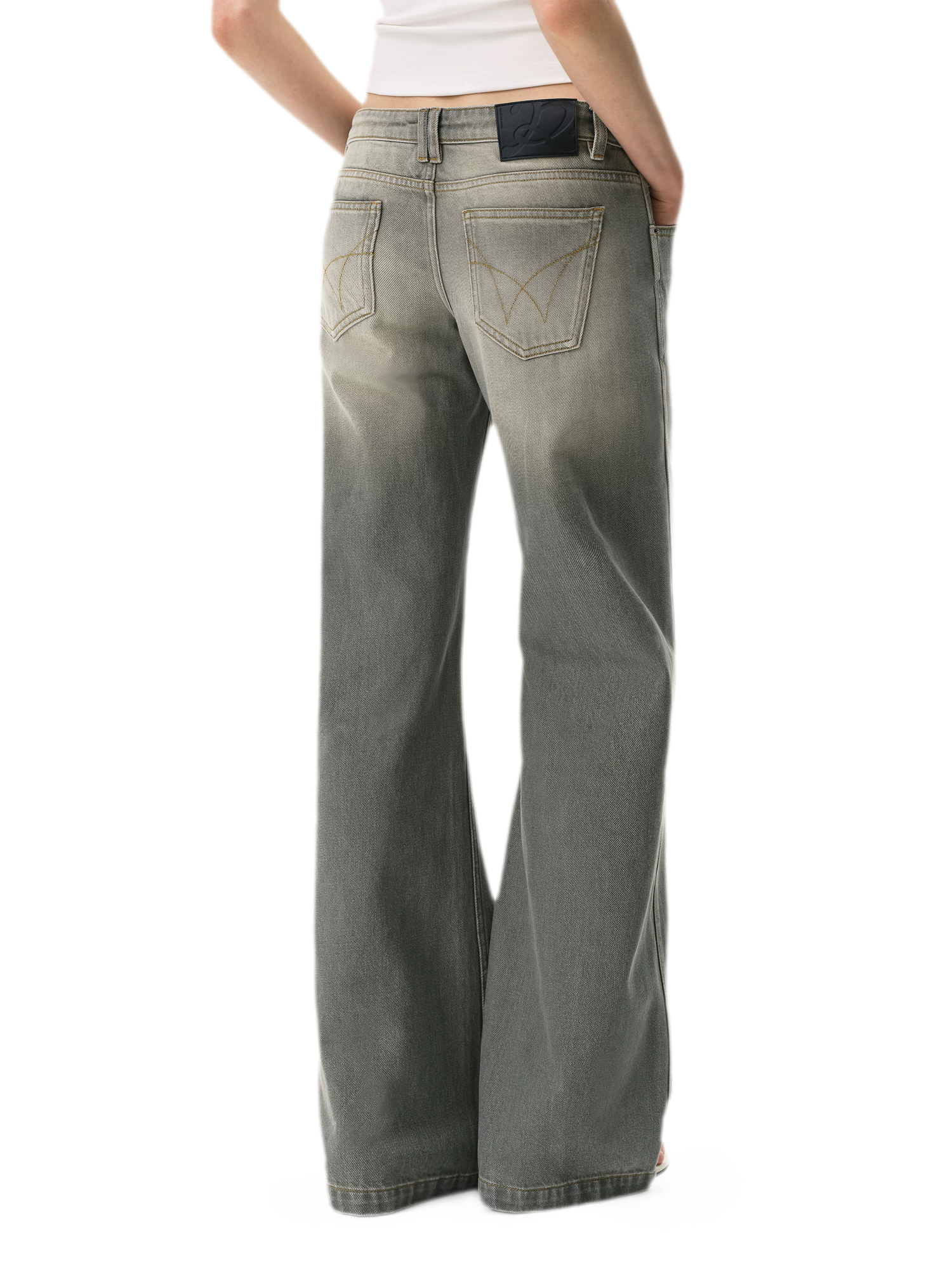 Distressed Gray Straight Jeans
