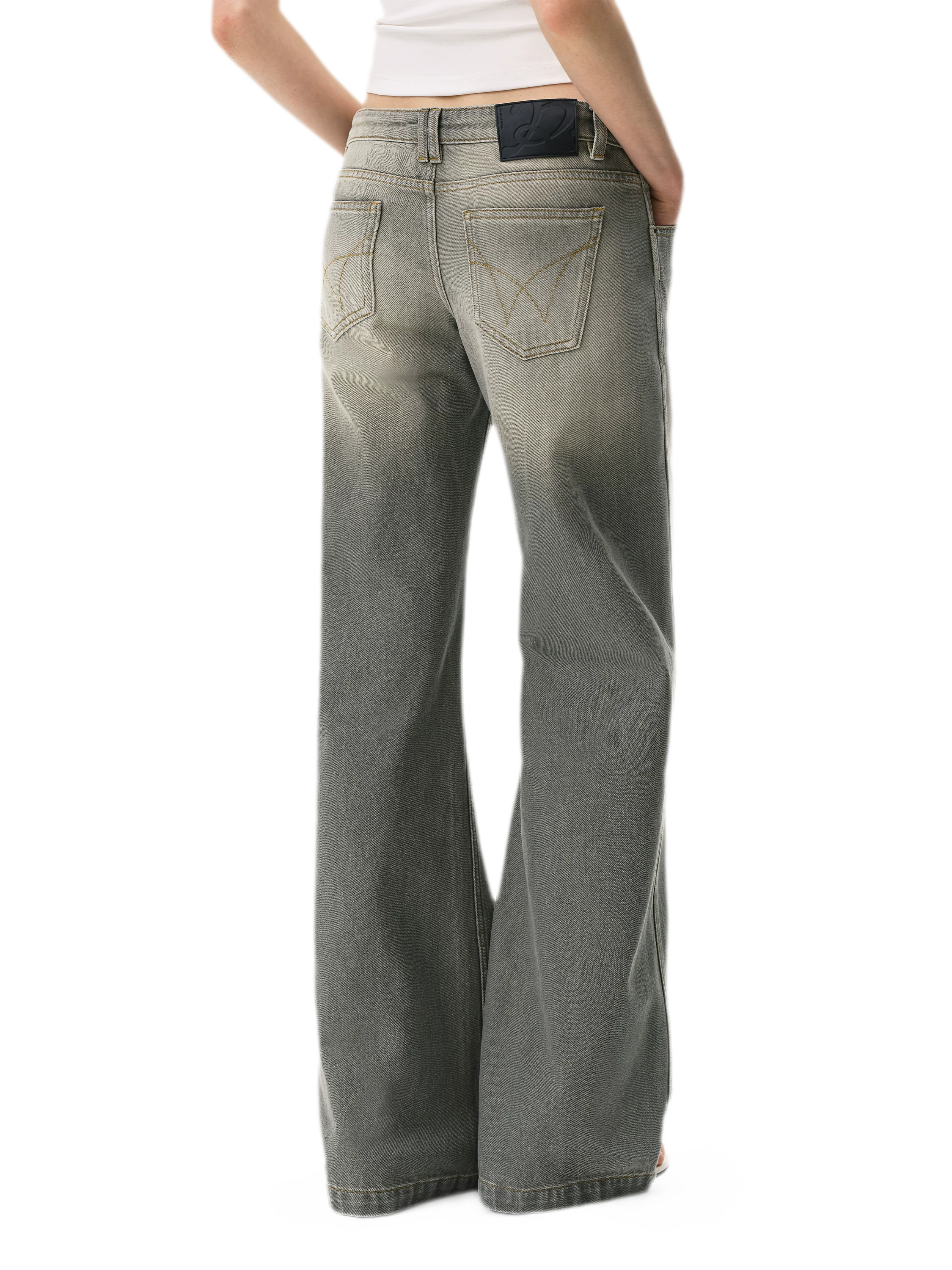 Distressed Gray Straight Jeans