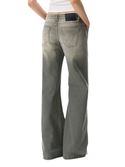 Distressed Gray Straight Jeans