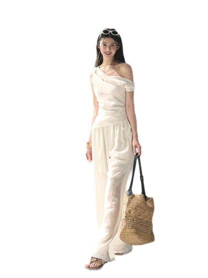 Textured Slouchy Wide-Leg Set